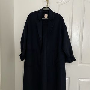 Oversized H&M Coat - Navy Blue